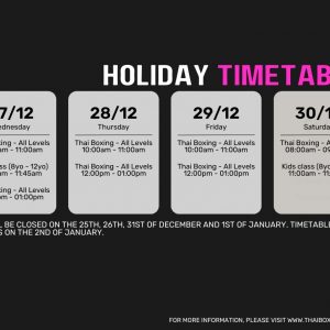 XMAS AND NEW YEAR YEAR TIMETABLE