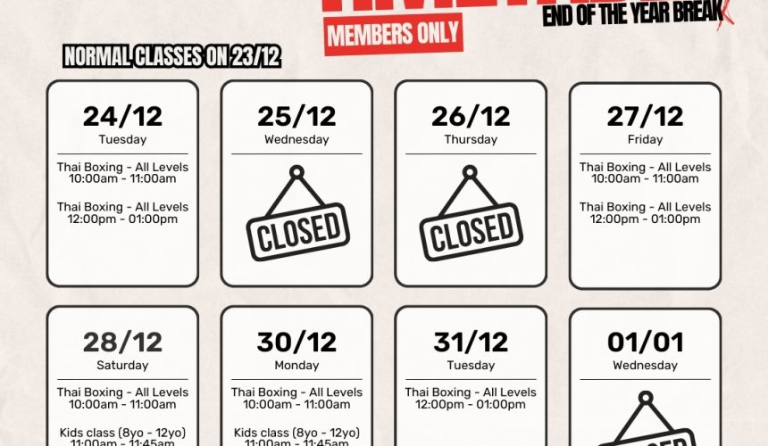 End of the year timetable End of the year timetable